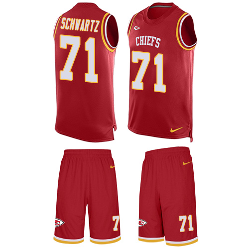 Men's Limited Mitchell Schwartz Nike Jersey Red - #71 Tank Top Suit NFL Kansas City Chiefs
