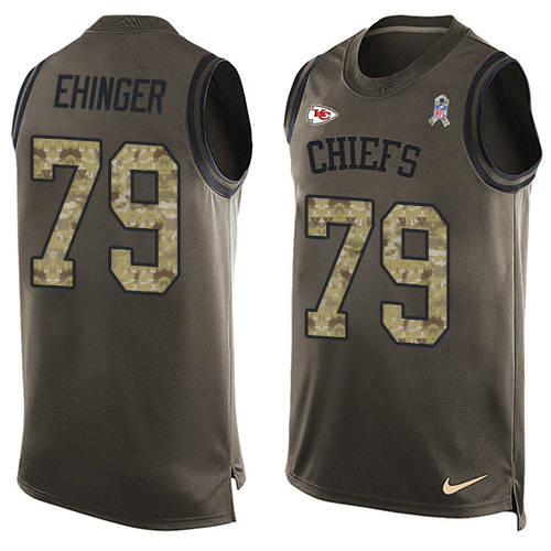 Men's Limited Parker Ehinger Nike Jersey Green - #79 Salute to Service Tank Top NFL Kansas City Chiefs