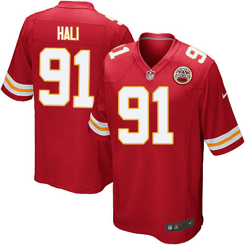 Youth Elite Tamba Hali Nike Jersey Red Home - #91 NFL Kansas City Chiefs