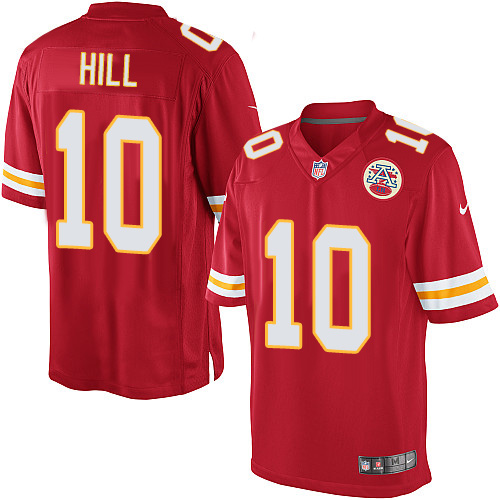 Men's Limited Tyreek Hill Nike Jersey Red Home - #10 NFL Kansas City Chiefs