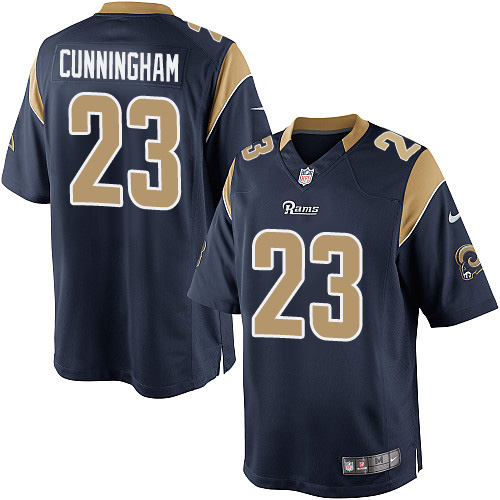 Men's Limited Benny Cunningham Nike Jersey Navy Blue Home - #23 NFL Los Angeles Rams
