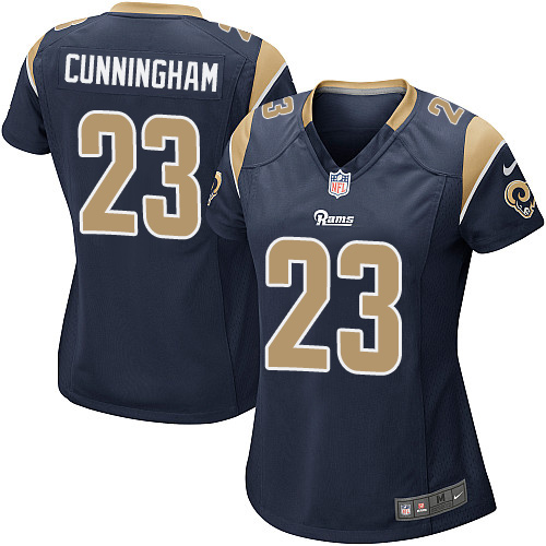 Women's Game Benny Cunningham Nike Jersey Navy Blue Home - #23 NFL Los Angeles Rams