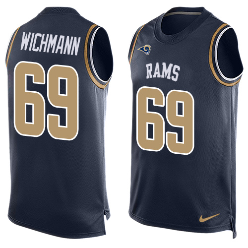 Men's Limited Cody Wichmann Nike Jersey Navy Blue - #69 Player Name & Number Tank Top NFL Los Angeles Rams