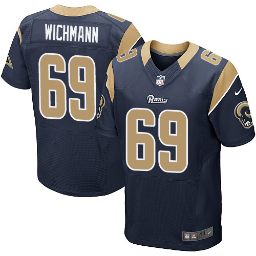 Men's Elite Cody Wichmann Nike Jersey Navy Blue Home - #69 NFL Los Angeles Rams