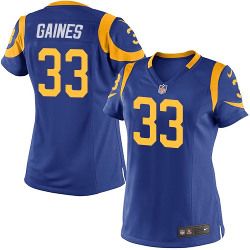 Women's Elite E.J. Gaines Nike Jersey Royal Blue Alternate - #33 NFL Los Angeles Rams