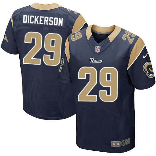 Men's Elite Eric Dickerson Nike Jersey Navy Blue Home - #29 NFL Los Angeles Rams