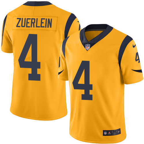 Youth Limited Greg Zuerlein Nike Jersey Gold - #4 Rush NFL Los Angeles Rams