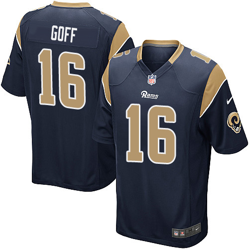 Youth Game Jared Goff Nike Jersey Navy Blue Home - #16 NFL Los Angeles Rams