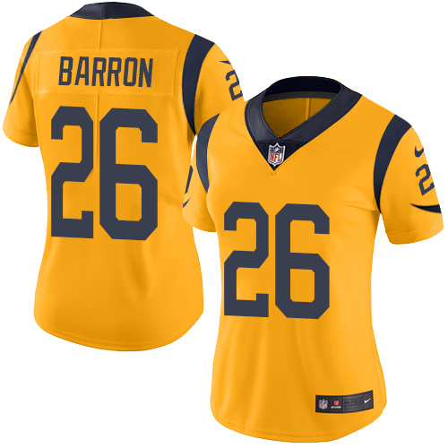 Women's Limited Mark Barron Nike Jersey Gold - #26 Rush NFL Los Angeles Rams