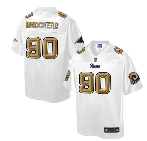Men's Game Michael Brockers Nike Jersey White - #90 Pro Line Fashion NFL Los Angeles Rams