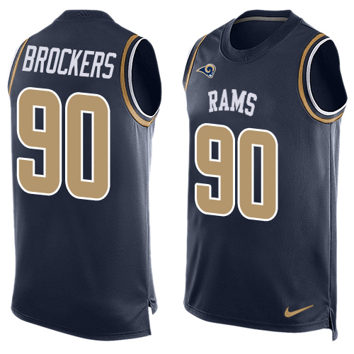 Men's Limited Michael Brockers Nike Jersey Navy Blue - #90 Player Name & Number Tank Top NFL Los Angeles Rams