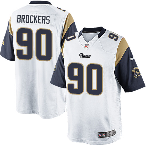 Men's Limited Michael Brockers Nike Jersey White Road - #90 NFL Los Angeles Rams