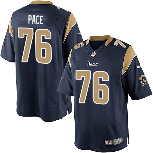 Men's Limited Orlando Pace Nike Jersey Navy Blue Home - #76 NFL Los Angeles Rams