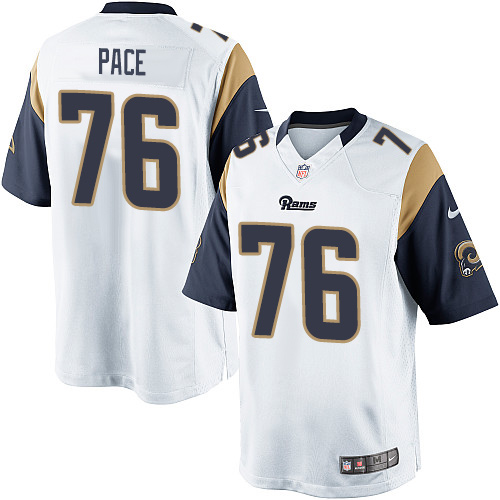 Men's Limited Orlando Pace Nike Jersey White Road - #76 NFL Los Angeles Rams