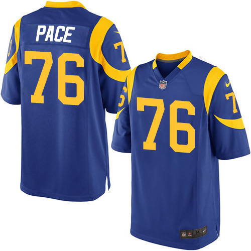 Youth Game Orlando Pace Nike Jersey Royal Blue Alternate - #76 NFL Los Angeles Rams