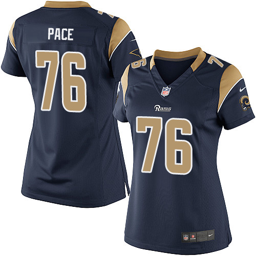 Women's Limited Orlando Pace Nike Jersey Navy Blue Home - #76 NFL Los Angeles Rams