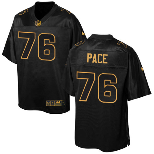 Men's Elite Orlando Pace Nike Jersey Black - #76 Pro Line Gold Collection NFL Los Angeles Rams