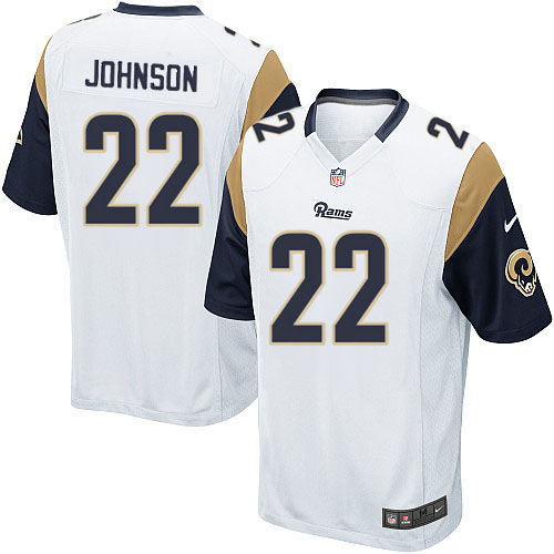 Men's Game Trumaine Johnson Nike Jersey White Road - #22 NFL Los Angeles Rams