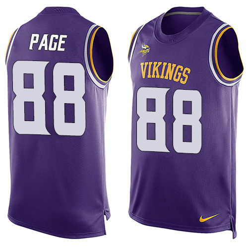 Men's Limited Alan Page Nike Jersey Purple - #88 Player Name & Number Tank Top NFL Minnesota Vikings