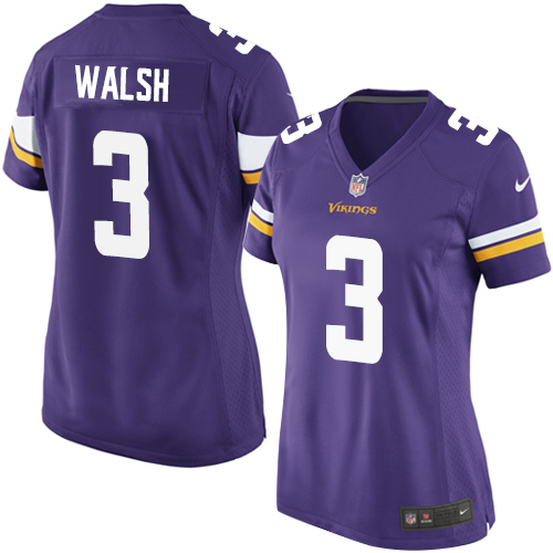 Women's Game Blair Walsh Nike Jersey Purple Home - #3 NFL Minnesota Vikings
