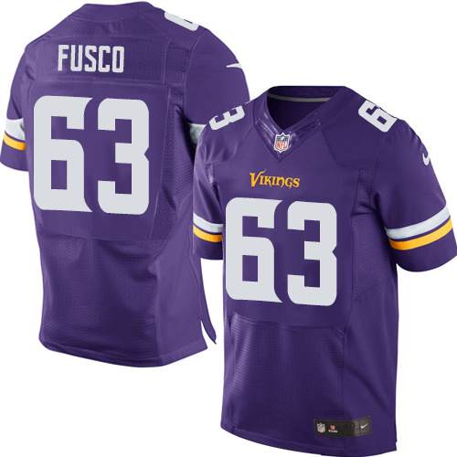 Men's Elite Brandon Fusco Nike Jersey Purple Home - #63 NFL Minnesota Vikings
