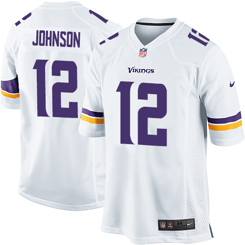 Men's Game Charles Johnson Nike Jersey White Road - #12 NFL Minnesota Vikings
