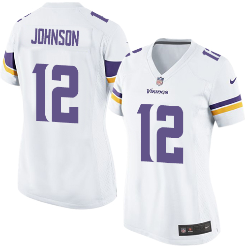 Women's Game Charles Johnson Nike Jersey White Road - #12 NFL Minnesota Vikings