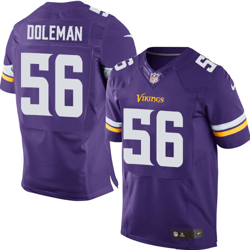 Men's Elite Chris Doleman Nike Jersey Purple Home - #56 NFL Minnesota Vikings
