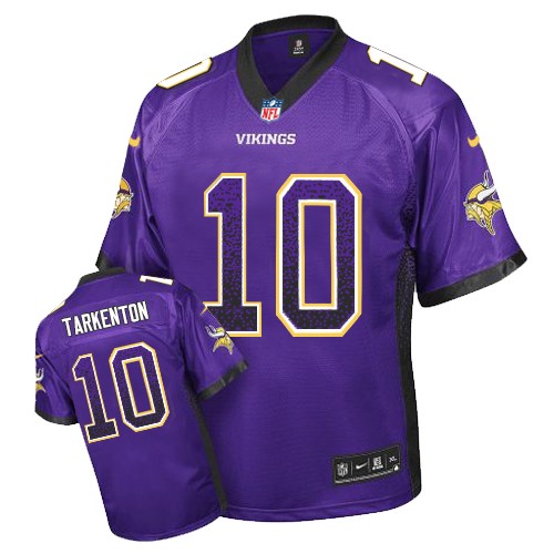 Men's Limited Fran Tarkenton Nike Jersey Purple - #10 Drift Fashion NFL Minnesota Vikings