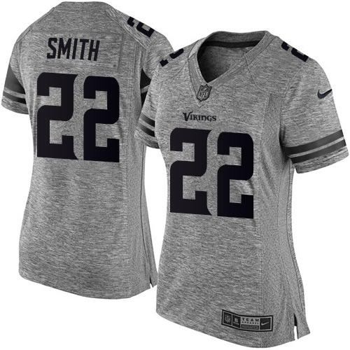 Women's Elite Harrison Smith Nike Jersey Gray - #22 Gridiron NFL Minnesota Vikings