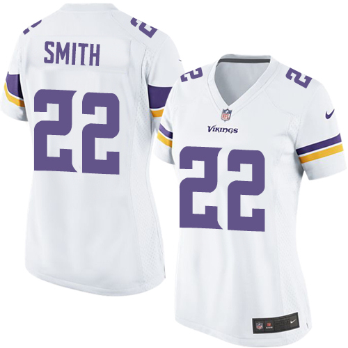 Women's Limited Harrison Smith Nike Jersey White Road - #22 NFL Minnesota Vikings