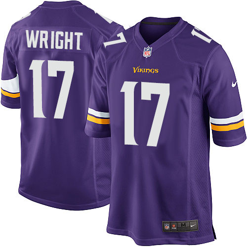 Youth Limited Jarius Wright Nike Jersey Purple Home - #17 NFL Minnesota Vikings