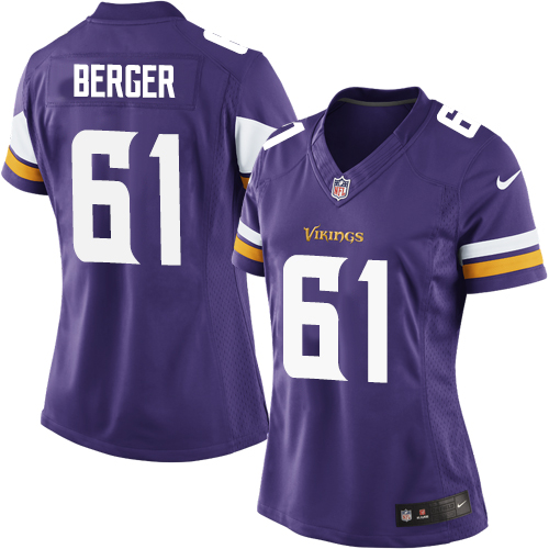 Women's Limited Joe Berger Nike Jersey Purple Home - #61 NFL Minnesota Vikings
