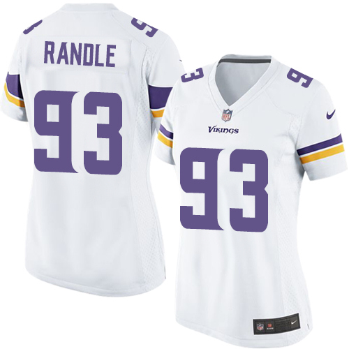 Women's Elite John Randle Nike Jersey White Road - #93 NFL Minnesota Vikings