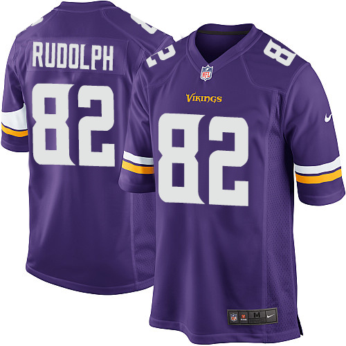 Men's Game Kyle Rudolph Nike Jersey Purple Home - #82 NFL Minnesota Vikings