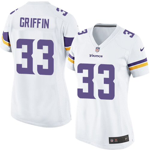 Women's Limited Michael Griffin Nike Jersey White Road - #33 NFL Minnesota Vikings