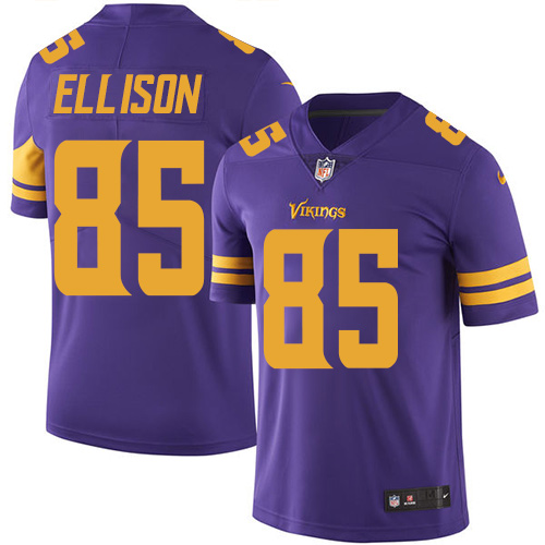 Youth Elite Rhett Ellison Nike Jersey Purple - #85 Rush NFL Minnesota Vikings