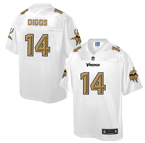 Men's Game Stefon Diggs Nike Jersey White - #14 Pro Line Fashion NFL Minnesota Vikings