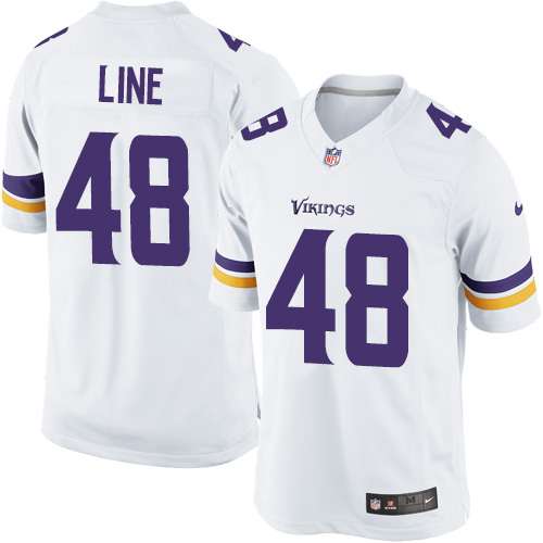 Youth Elite Zach Line Nike Jersey White Road - #48 NFL Minnesota Vikings