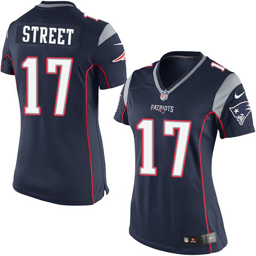 Women's Elite Devin Street Nike Jersey Navy Blue Home - #17 NFL New England Patriots
