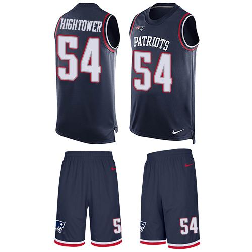 Men's Limited Dont'a Hightower Nike Jersey Navy Blue - #54 Tank Top Suit NFL New England Patriots
