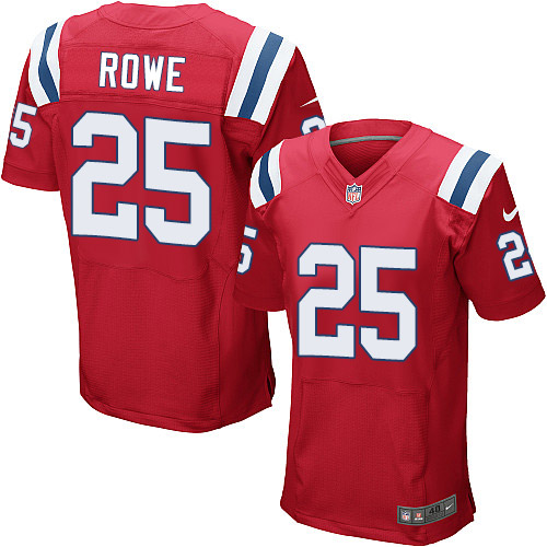 Men's Elite Eric Rowe Nike Jersey Red Alternate - #25 NFL New England Patriots