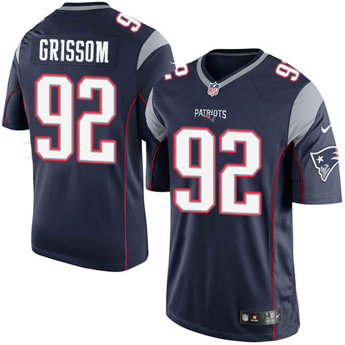 Youth Elite Geneo Grissom Nike Jersey Navy Blue Home - #92 NFL New England Patriots