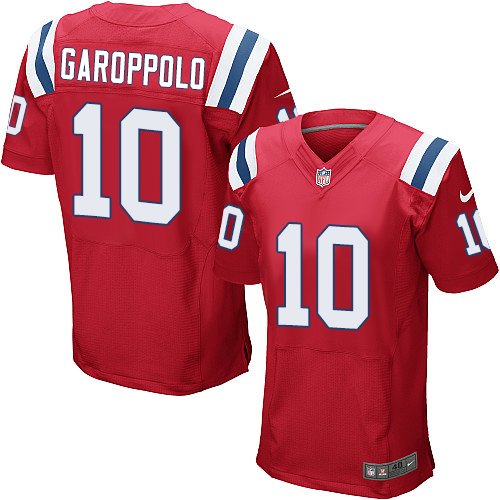Men's Elite Jimmy Garoppolo Nike Jersey Red Alternate - #10 NFL New England Patriots