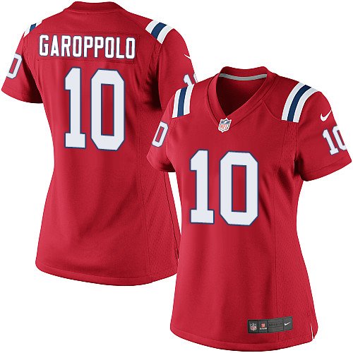 Women's Limited Jimmy Garoppolo Nike Jersey Red Alternate - #10 NFL New England Patriots