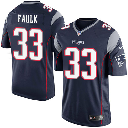 Youth Limited Kevin Faulk Nike Jersey Navy Blue Home - #33 NFL New England Patriots