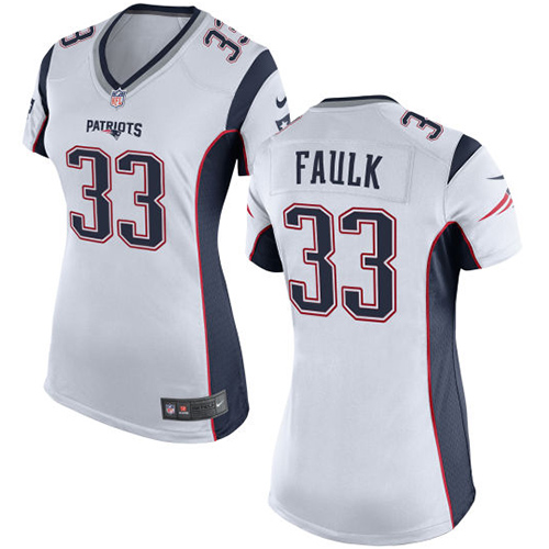 Women's Game Kevin Faulk Nike Jersey White Road - #33 NFL New England Patriots