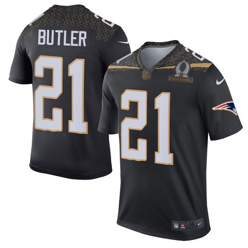 Men's Elite Malcolm Butler Nike Jersey Black - #21 Team Irvin 2016 Pro Bowl NFL New England Patriots