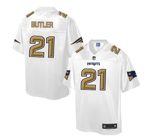 Men's Game Malcolm Butler Nike Jersey White - #21 Pro Line Fashion NFL New England Patriots