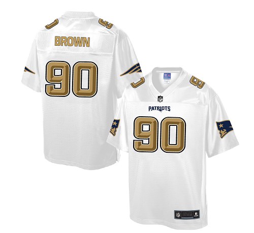 Men's Game Malcom Brown Nike Jersey White - #90 Pro Line Fashion NFL New England Patriots
